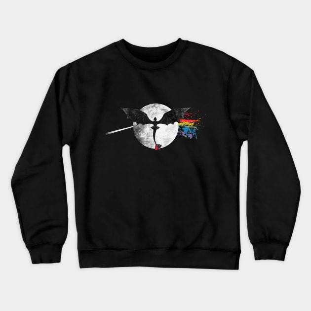 Dragon Side of the Moon Cute Funny Gift Crewneck Sweatshirt by eduely